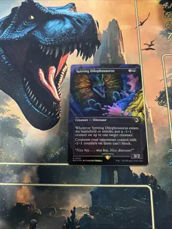 Spitting Dilophosaurus (Borderless) Universes Beyond: Jurassic Pikachu Foil - Image 1