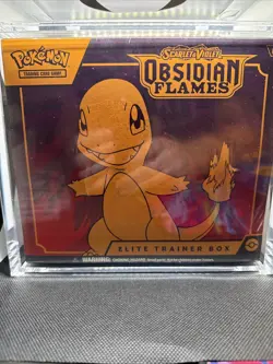 Pokemon Scarlet & Violet Obsidian Flames ETB w/acrylic Display Case - Image 1