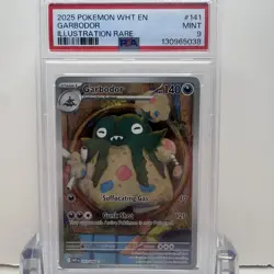 2025 POKEMON WHT EN-WHITE FLARE ILLUSTRATION RARE #141 GARBODOR - PSA 9 MINT - Image 1