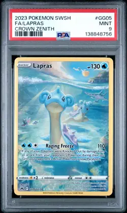 PSA 9 Lapras GG05/GG70 Pokemon SWSH Crown Zenith Full Art 2023 MINT - Image 1