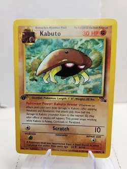 Pokemon TCG Kabuto Fossil 50/62 1st Edition 1999-2000 Wizards Base Set - Image 1