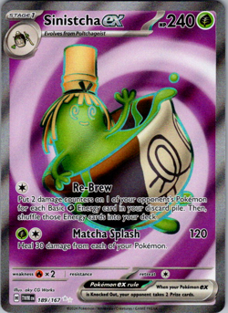 Sinistcha ex - 189/167 - Full Art - Pokemon Twilight Masquerade - NM - Image 1