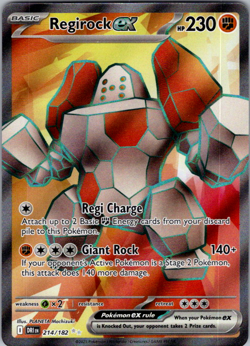 Regirock ex - 214/182 - Pokemon Destined Rivals Ultra Rare NM - Image 1