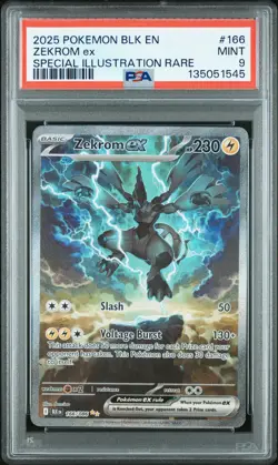 2025 POKEMON BLK EN-BLACK BOLT SPECIAL ILLUSTRATION RARE #166 ZEKROM EX PSA 9 - Image 1