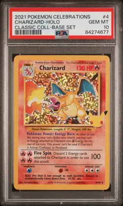 Pokemon Celebrations Charizard 4/102 Holo Base Set Classic Collection PSA 10 - Image 1