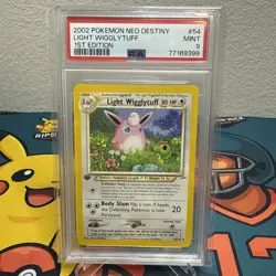 2002 Pokemon TCG Neo Destiny 1st Edition Light Wigglytuff 54/105 Set PSA 9 MINT - Image 1