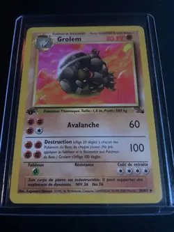 French Golem (Grolem) First Edition Fossil Rare 36/62 LP Pokemon TCG - Image 1
