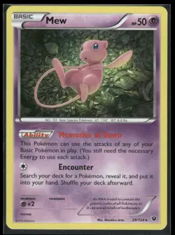 Mew 29/124 Fates Collide Holo Rare Pokemon 2016 - Image 1