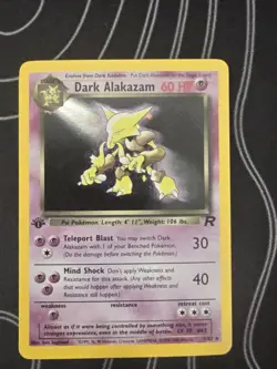2000 Pokemon TCG Dark Alakazam (First Edition Holo), Team Rocket 1/82 - MP/LP - Image 3