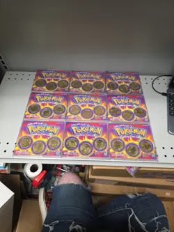 1999 Pokemon Battling Coin Game Lot 27 Coins 9 Packs - Image 1