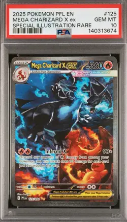 Pokemon 2025 Mega Charizard X ex 125/094 SIR Phantasmal Flames GEM MINT PSA 10 - Image 2