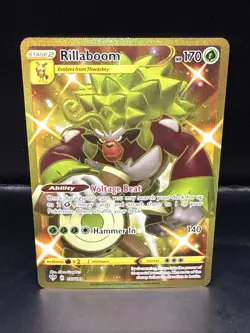 Pokemon Rillaboom 197/189 Swsh03: Darkness Ablaze Full Art Holo Secret Rare - Image 1