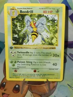 Pokemon TCG 1st Edition Shadowless Beedrill 17/102 NM/Better - Image 3
