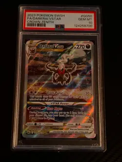 2023 POKEMON SWORD & SHIELD CROWN ZENITH #GG50 FULL ART/DARKRAI VSTAR PSA 10 - Image 1