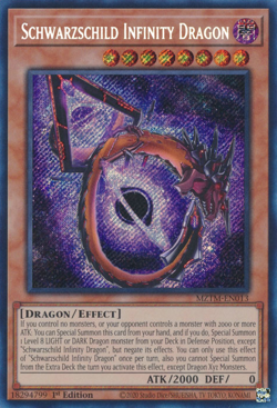 YUGIOH SCHWARZSCHILD INFINITY DRAGON SECRET RARE MZTM-EN013 NEAR MINT - Image 1