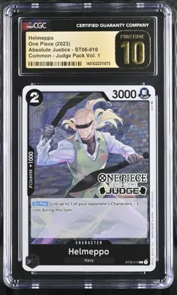 Helmeppo One Piece 2023 Absolute Justice Judge Vol. 1 #10 CGC 10 Pristine POP 2 - Image 1