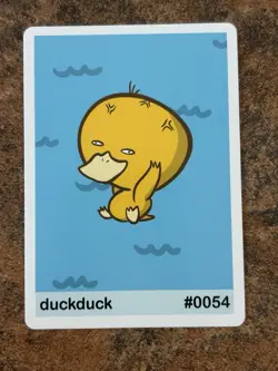 Near Mint Pookiemoot Duckduck (Psyduck) #0054 Derp Pokemon Fan Art Card - Image 1