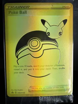 Poke Ball SWSH146 Celebrations Pokemon Card TCG Gold Promo Exclusive SEALED - Nm - Image 1