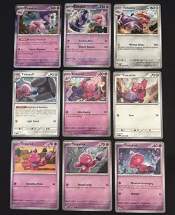 Pokemon TCG Tinkatink, Tinkatuff, & Tinkaton Lot: 9 Card Collection Set - Image 1