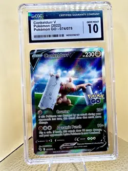 Pokemon TCG Conkeldurr v Full Art Holo Card Pokemon Go 074 /078 CGC Gem Mint 10 - Image 1