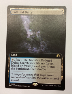 MTG Modern Horizons 3 Rare Card #465 Polluted Delta (Extended Art) - Image 1