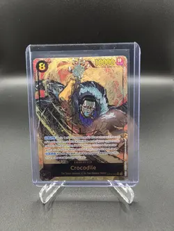 2025 One Piece Card Game OP14-120 SEC Crocodile The Azure Sea's Seven Gold Foil - Image 1