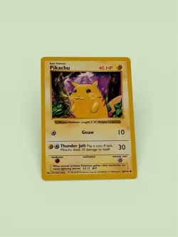 Pokemon Pikachu TCG Base Set Shadowless Common Yellow Cheeks Card 58/102 - Image 1