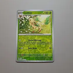 Leafeon 005/131 Prismatic Evolutions Reverse Holo Rare Pokemon TCG Card NM - Image 1