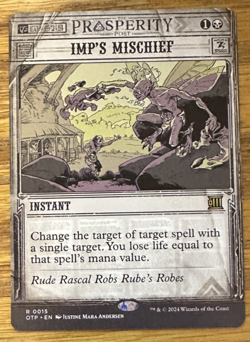 MTG Outlaws of Thunder Junction Breaking News, Imp's Mischief - Image 1