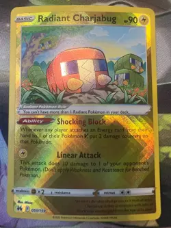 Radiant Charjabug 051/159 - Crown Zenith - Ultra Rare Holo Pokemon Card NM - Image 1