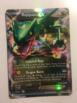 2012 Pokemon, Black & White Promos, #BW47 Rayquaza EX, Holo Black Star Promo LP - Image 1