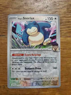 Pokemon Journey Together TCG Hop's Snorlax Reverse Holo Rare 117/159 - Image 1