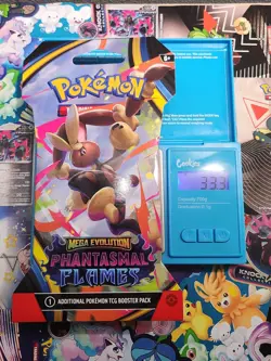 VERY HEAVY! 33.3g Phantasmal Flames Pokemon TCG Sleeved Booster Pack (SEALED)✅ - Image 1