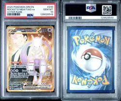 2025 POKEMON DRI EN-DESTINED RIVALS HYPER RARE TEAM ROCKET'S MEWTWO EX PSA 10 - Image 2