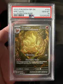 Pokemon TCG Ninetales Obsidian Flames Holo Card 199/197 PSA 10 - Image 1