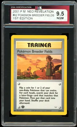 2001 Pokemon Neo Revelation #62 Pokemon Breeder Fields 1st Edition KSA 9.5 NGM - Image 1
