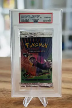 PSA 10 Pokemon Gym Challenge 1st Edition Booster Pack - Giovanni Artwork - Image 1