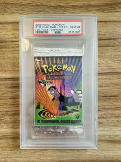PSA 10 Pokemon Gym Challenge 1st Edition Booster Pack - Giovanni Artwork - Image 2