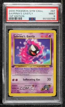 Sabrina's Gastly 1st Ed. Pokemon Gym Challenge PSA 9 MINT 2000 - Image 1