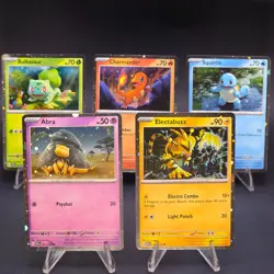 HD COSMOS HOLO Starters + HD Abra & HD Electabuzz Set - Pokemon 151 Promo - Image 1