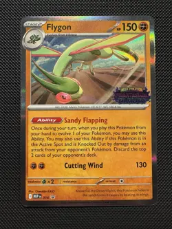 Pokemon TCG Flygon (PRERELEASE) MEP 016 Phantasmal Flames Stamped Promo Holo NM - Image 1