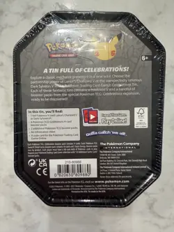 Pokemon TCG 25th Anniversary Celebrations Tin Pack (Dark Sylveon)- Sealed 820650809880 - Image 2