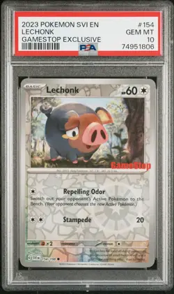 2023 Pokemon SVI EN Gamestop Stamp Pre-Order Lechonk SV #154 PSA 10 Gem Mint - Image 1