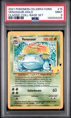 2021 Pokemon Celebrations Classic Collection Venusaur Holo #15 PSA 9 - Image 1