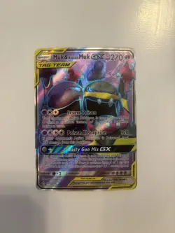 Pokemon TCG Muk & Alolan Muk GX (Full Art) 196/214 Sm-Unbroken Bonds Holo NM - Image 1
