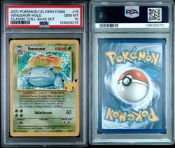 2021 Pokemon Celebrations Venusaur Holo Classic Collection Base Set #15 PSA 10 - Image 3