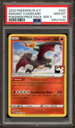 Pokemon -Radiant Charizard Prize Pack Series 3 PSA 10 - Image 1