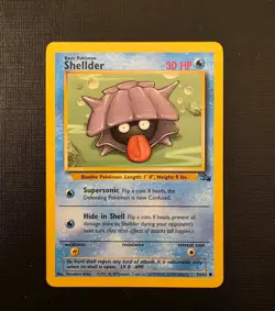 Pokemon Fossil Shellder 54/62 Vintage WOTC Common - Image 2