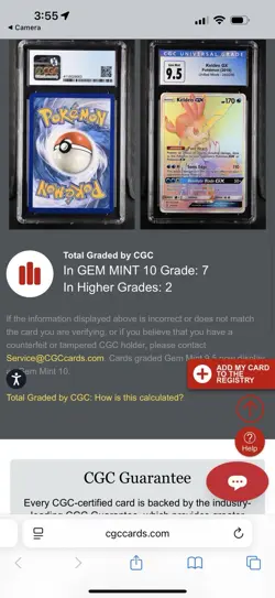 POP 7 Cgc Gem Mint 10/9.5 Rainbow Keldeo GX Pokemon Secret Unified Minds 240/236 - Image 3