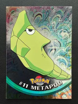 2000 Pokemon Topps Series 1 - Blue Logo - Silver Foil - Metapod #11 - NM/LP - Image 1